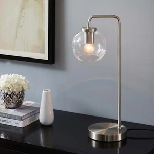 Modway Silo Glass Table Lamp in Satin Nickel - Picture 1 of 9