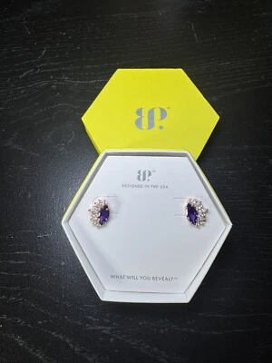 Bomb Party Earring RBP8210 Flames Of Fire Purple Topaz Rose Gold - Image 1 of 2