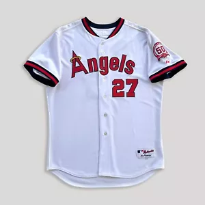 2011 Majestic Mike Trout LA Angels TBTC Throwback Rookie Authentic Jersey 52 - Picture 1 of 2