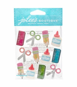 Jolee's Boutique Dimensional Stickers - SCHOOL SUPPLIES REPEAT - 12pcs - Picture 1 of 2