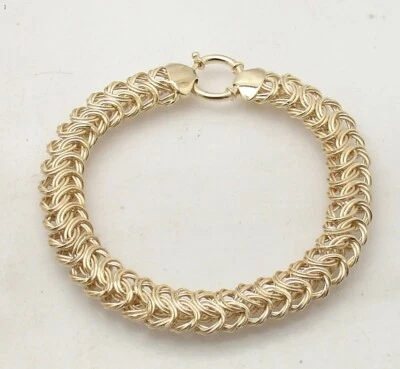 Technibond 拜占庭编织链手链 14K 镀黄金银色 — 第 1/4 张图片