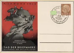 Dt. Reich Mi. PP 122 Tag der Briefmarke 1938, Sonderst. Bremen, nicht gelaufen - Bild 1 von 1
