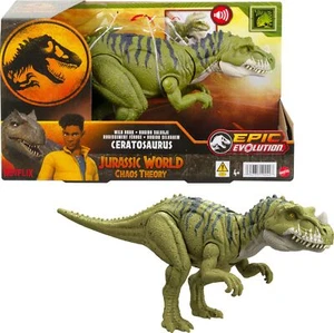 Mattel Jurassic World Wild Roar Dinosaurier Actionfigur, Ceratosaurus mit - Bild 1 von 7