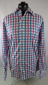 Bugatchi Long Sleeve Dress Shirt tattersall check Men's XL Multicolored cotton. - Picture 1 of 7