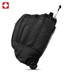 Swiss waterproof 17" laptop Backpack School backpack Travel Backpack with wheels - Picture 1 of 9