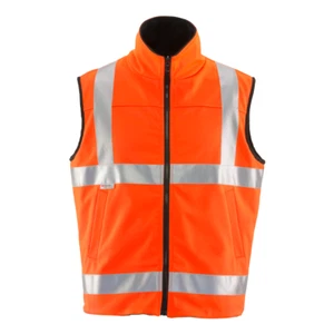 RefrigiWear Hi Vis Reversible Softshell Vest - Water-Resistant, Insulated, - Picture 1 of 11