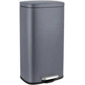 8 Gallon / 30L Step Trash Can, Stainless Steel Garbage Bin with Lid for Kitchen - Picture 1 of 8