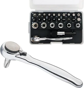 SHARDEN 1/4 Mini Ratchet Driver bits and sockets with 28pcs - Picture 1 of 5