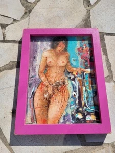 Woman Nude Painting Signed CH Carrel - Picture 1 of 12