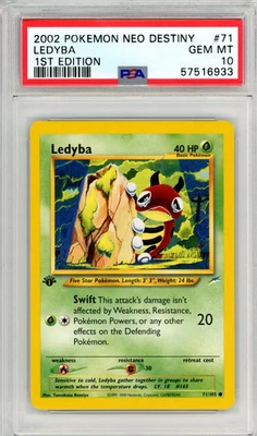 2002 Pokemon Neo Destiny Ledyba #71 1ST Edition PSA 10 - Image 1 of 2