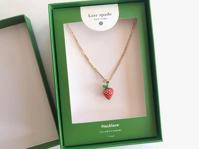 Collar Tenis Kate Spade X Target Oro Fresa Dije Nuevo en Caja - Regalo Foto 1 de 4