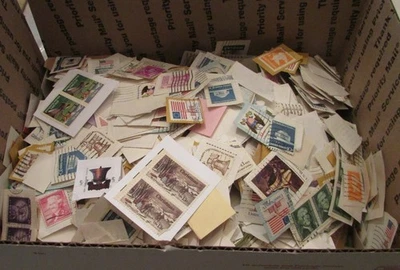 5 pounds of US postage stamps Box lot hoard on paper box filled to the top..003 - Image 1 of 4