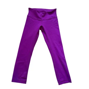Lululemon Wunder Leggings Womens 4 Pull-on Crop 23" Purple Capris - Picture 1 of 4