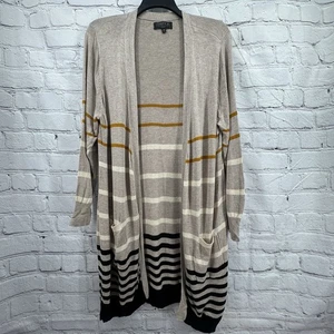 Joseph A. Strickjacke Damen 3X Plus beige & schwarz offen Longpullover klassisch - Bild 1 von 10