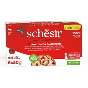 Schesir Cat Food Tuna with Shrimp In Jelly Complete and Balanced Meals 6 x 50g - Picture 1 of 2