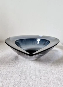 Vintage 1963 Denji Takeuchi Japanese Sasaki Holmegaard Smoke blue Art Glass Dish - Picture 1 of 15