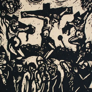 Kreuzigung Passion Christus Religion Expressionismus signiert Holzschnitt 1925 - Bild 1 von 5