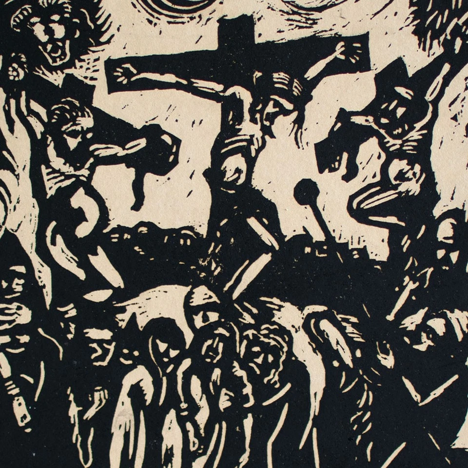 Kreuzigung Passion Christus Religion Expressionismus signiert Holzschnitt 1925 - Bild 1 von 4