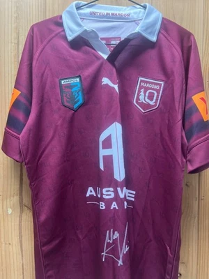Wally Lewis Autographed State of Origin Maroons Jersey Size M - Image 1 of 3