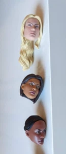 3 Marvel Legends FEMALE SHIELD AGENT HEAD Figure Fodder Joe Classified (Hydra2Pk