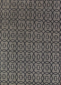 Geometric Circles Hand Knotted Grey Blue Modern Indian Oriental Area Rug 10x13ft - Picture 1 of 12