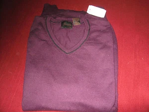 JOS. A. BANK v neck 4% cashmere and 96% cotton sweater originally $125.00 purple - Picture 1 of 2