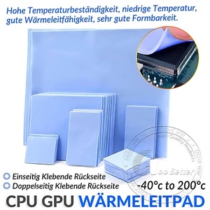 GPU CPU Wärmeleitpad Kühlkörper Kühlung Blaue Silikon Thermal Pad 0,5-3mm Dicke - Afbeelding 1 van 15