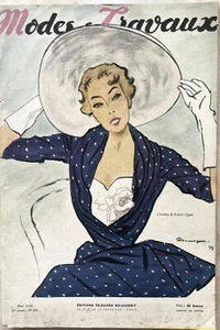 Modes et Travaux Nr. 581 Mai 1949 Zeitschrift Nähen Stricken Mode Kreation Robert PIGUET - Bild 1 von 7