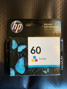 Genuine HP 60 Black Ink Cartridge New Old Stock Sealed Overstock Tri Color - Picture 1 of 3