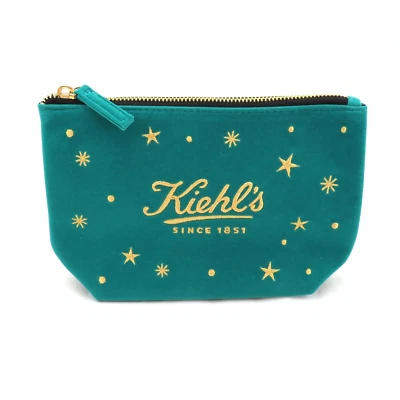 Bolsa de maquillaje cosmético Kiehl's verde de vacaciones nueva sin etiquetas Foto 1 de 4