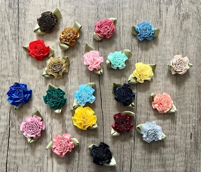 Fita de cetim cravos 1” 1,5” flores rosetas apliques costura 36 144 peças - Imagem 1 de 2