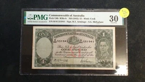 1942 COMMONWEALTH OF AUSTRALIA PMG VF30 ONE POUND NOTE 1P Bill BUY IT NOW! - Picture 1 of 4