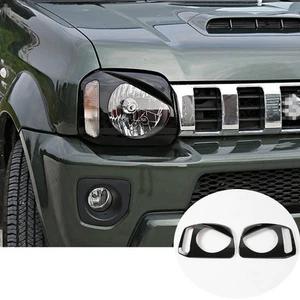 Black Front Headlight Trim Cover 2pcs For Suzuki Jimny 2007-2017 Accessories - Picture 1 of 5