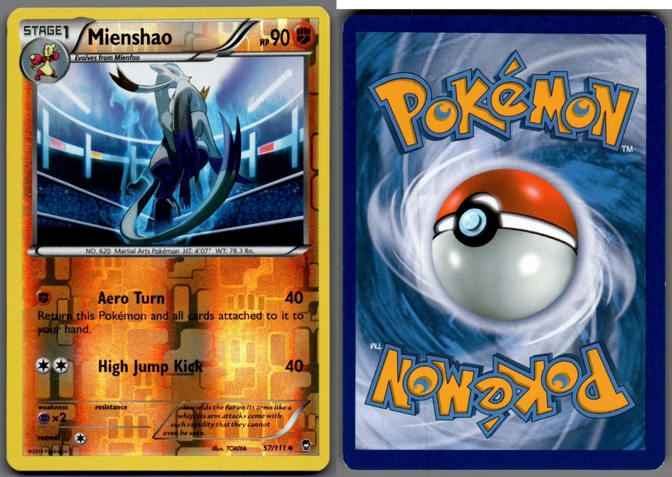 2014 Pokemon, XY Furious Fists, #57/111 Mienshao, Reverse Holo Uncommon - Image 1 of 1