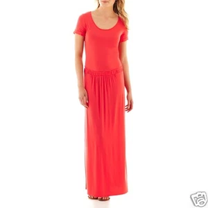 a.n.a Short-Sleeve Maxi Dress Scarlett Ibis Size S, XL New Msrp $60.00 - Picture 1 of 2