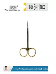 Dental Surgical Iris Scissors, Curved, 11.5cm Tungsten Carbide Wise Instruments - Picture 1 of 1