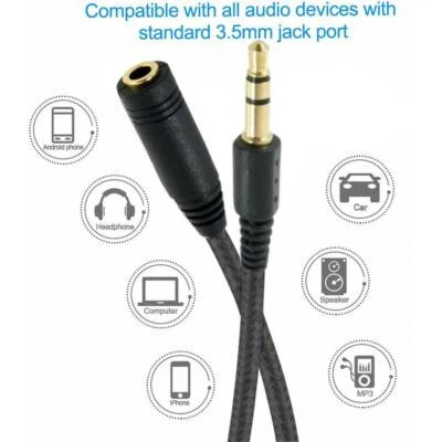 3.5mm Stereo Audio Aux Headphone Cable Extension Cord Male to Female AU - Image 1 of 4