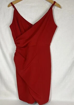 Vestido Gianni Bini Mujer Rojo Envolvente Talla 2 Correa de Espagueti Ajustado Fiesta Cóctel Foto 1 de 4