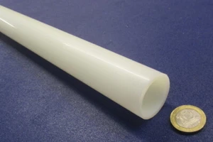 Nylon 66 Tube Natural 1.25" OD x 1.00" ID x .125" Wall x 60" Length - Picture 1 of 18