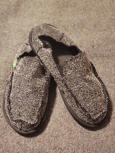 SANUK Black Tweed Slip-On Loafers /Shoes Kids Size 3 - Picture 1 of 5