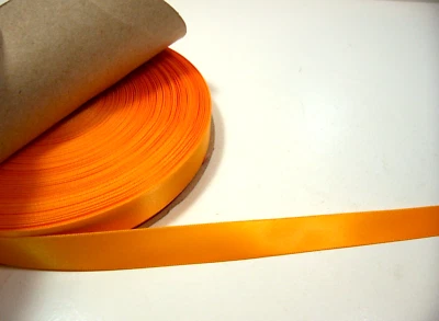Bright Orange Single-Face Satin Ribbon 5/8 inch wide x 4 yards Polyester B45 - Image 1 of 4