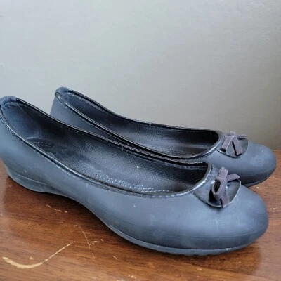 Женские туфли Crocs размер 9 черные без шнуровки балетки - Изображение 1 из 4