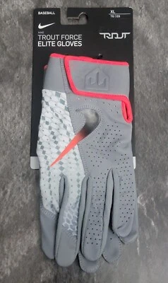 Guantes de bateo de béisbol Nike Trout Force Elite gris oscuro talla XL nuevos Foto 1 de 4