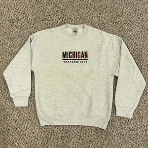 Traverse City Vintage Sweatshirt Adult Late 90s Long Sleeve Made In USA New - Picture 1 of 17