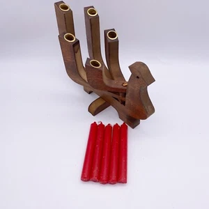 Vintage Wood Partridge Candle Holder New Open Box Holiday Display Giftco 1980s - Picture 1 of 4