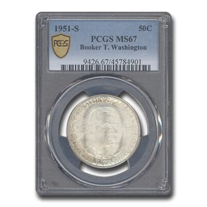 1951-S Booker T. Washington Half Dollar MS-67 PCGS - Picture 1 of 3