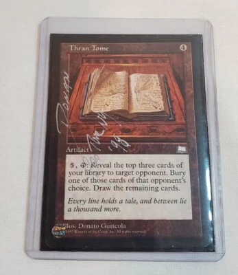 1997 Thran Tome Weatherlight MTG Magic the Gathering Artist SIGNED Pro Tour 1998 - Image 1 of 4