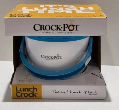Brand New Crock Pot Lunch Crock Portable Slow Cooker Food Warmer - White & Blue - Image 1 of 3