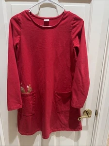NUEVO Vestido Hanna Andersson Niña’s Talla 14-16 Manga Larga Rojo Reno - Imagen 1 de 4