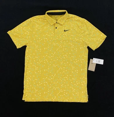NEW Nike Dri-Fit Tour Floral Golf Polo Shirt Sample Yellow Mens Sz M DX6089-709 - Image 1 of 4